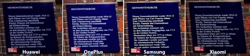 Für das Foto wurde der Ausschnitt vom Samsung vergrößert und vom Xiaomi verkleinert.