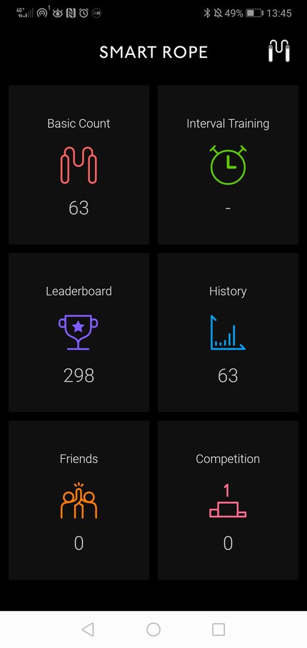 The dashboard of the app.