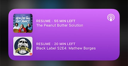 Spielt keine Rolle, ob Smart Stack oder Podcast Widget, der Smart Stack zeigt immer dasselbe an.