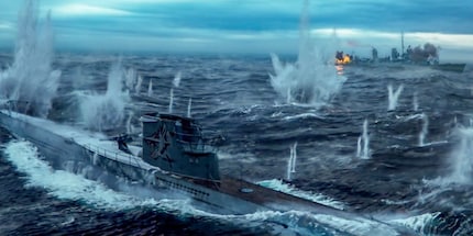 Ship vs. submarine in the North Atlantic.