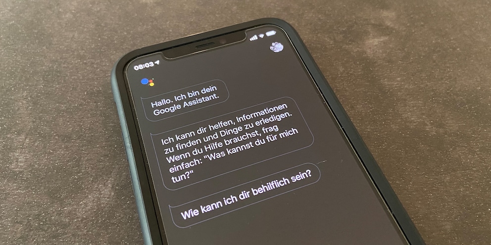 Auch via Handy kannst du mit dem Google Assistant sprechen.
