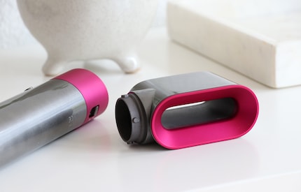 One of the many attachments. Meet the magnetic hairdryer attachment for the Dyson Airwrap.