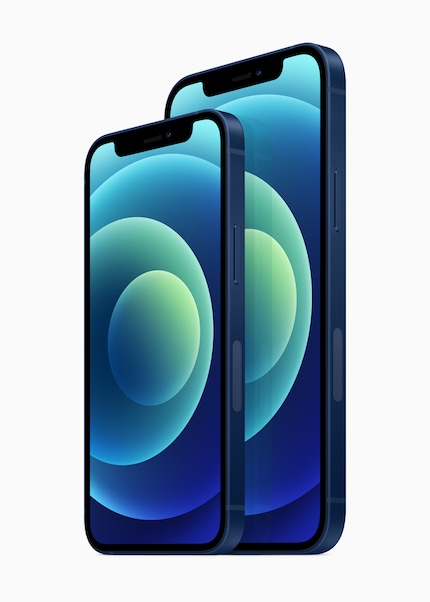 Der Größenunterschied zwischen iPhone 12 und iPhone 12 mini.