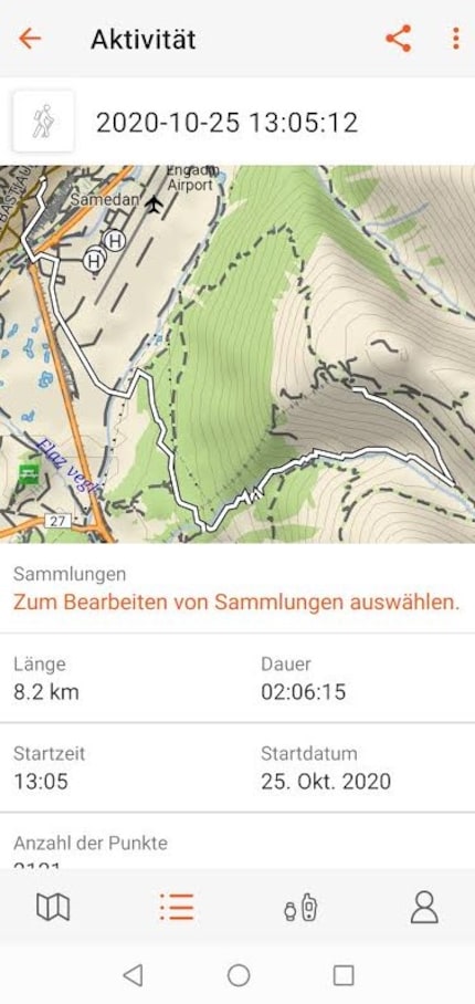 About 700 metres in altitude in between.