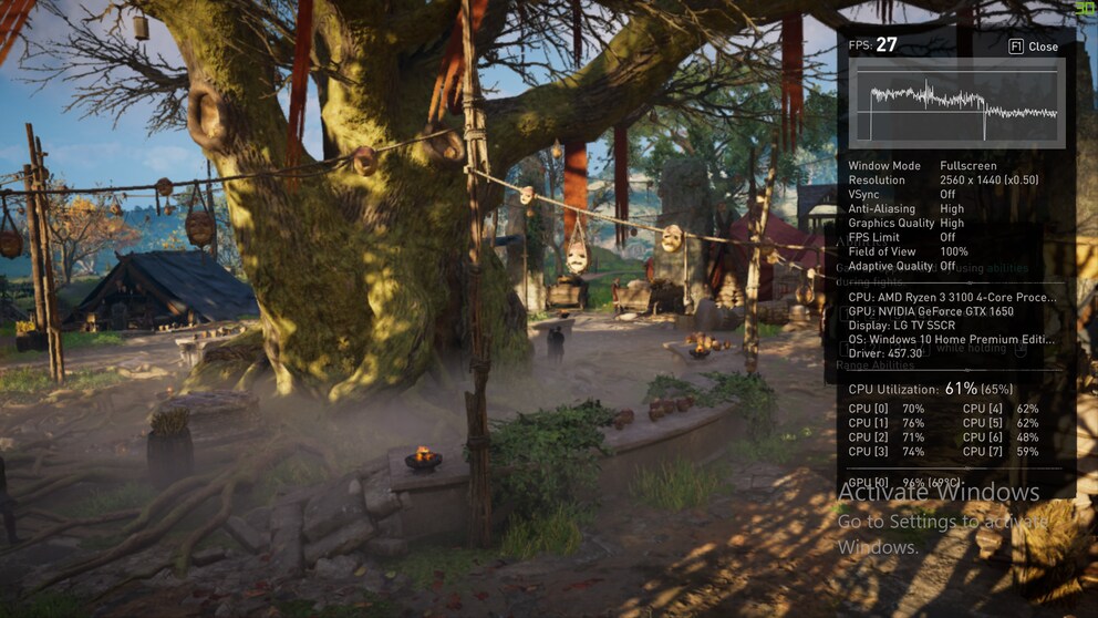 Assassin’s Creed Valhalla ist mit 1440p durchaus spielbar.