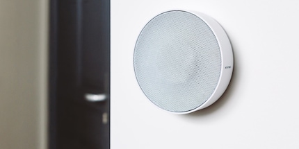 The wall siren is inconspicuous and acts like a loudspeaker. Image source: TechHive