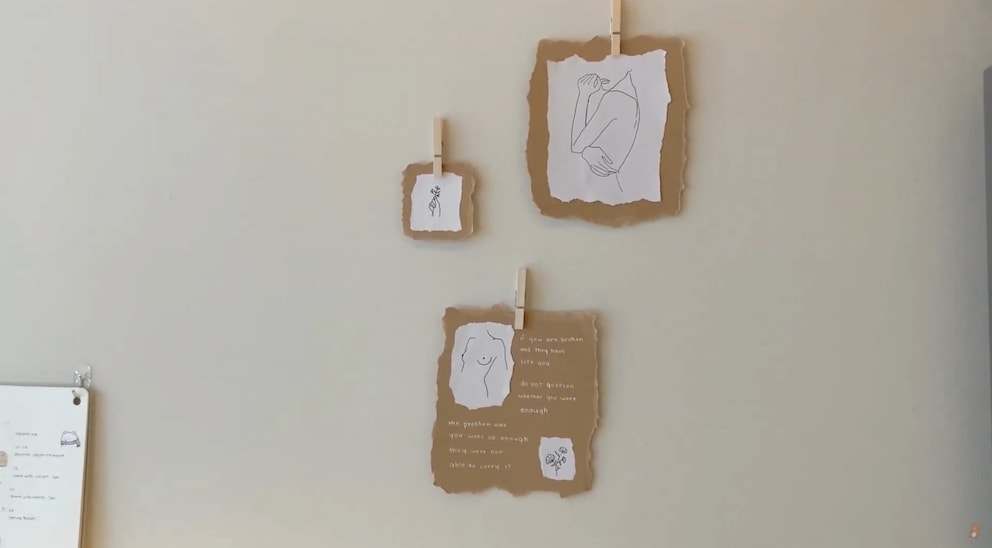..und Papierstücke zum Rahmen. Bild: Youtuberin «Marihuni»