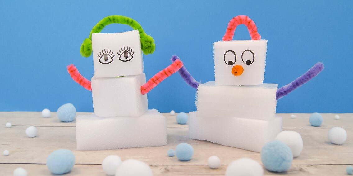 Turn foam waste into snow figurines