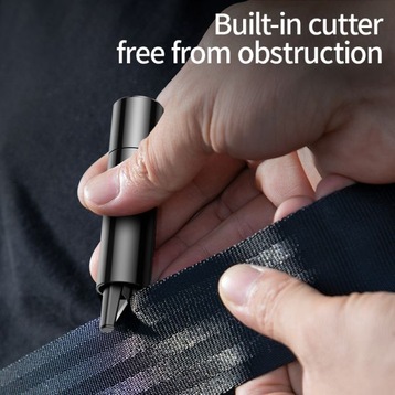 Baseus® Glass Breaker Tool + Seatbelt Cutter - Grey Technologies
