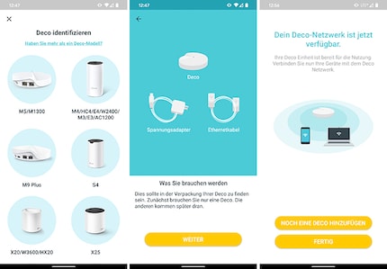 Die Deco-App führt durch die Installation.
