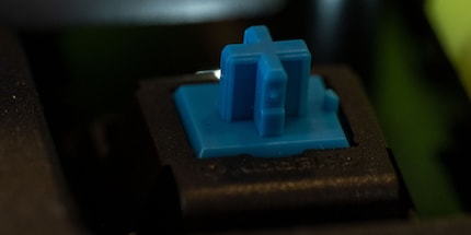 A Cherry MX Blue Switch Up Close.