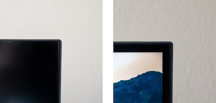 Screen edge: with the monitor turned on, it grows by 8 millimetres.