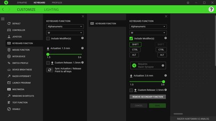 Die Einstellungen in Razer Synapse sind verwirrend.