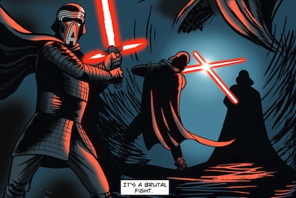 Kylo fights Vader.