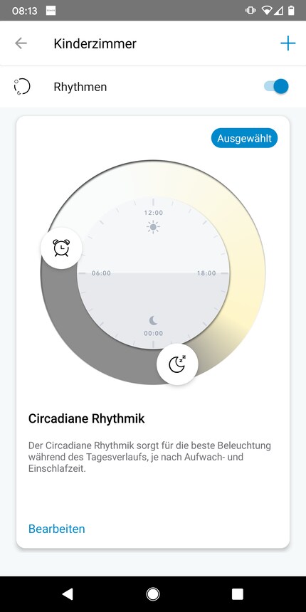 Die Lichtstimmung lässt sich deinem Tagesrhythmus anpassen.