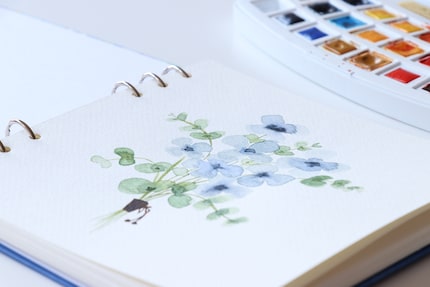 Für dieses Blumen-Bouquet habe ich mich an einem Bild des Insta-Accounts @colorsbysue orientiert.