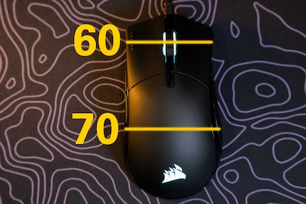 Masse der Sabre RGB Pro in Millimeter.