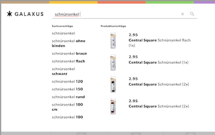 Die Suche verrät es: Nicht rund oder braun, sondern «ohne binden» sollen Schnürsenkel sein.