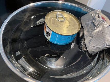 Ein hochprofessioneller Labortest. Mit Thunfisch.