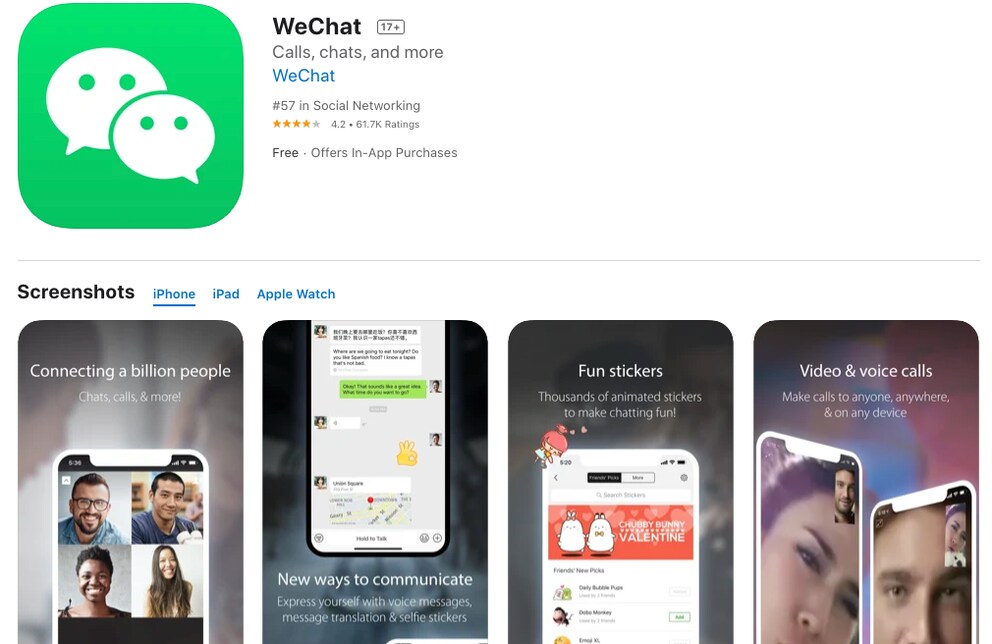 Arbeitet auch mit Xcode aus inoffiziellen Quellen: WeChat.