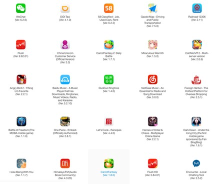 Die infizierten Apps in der gelöschten Nachricht Apples