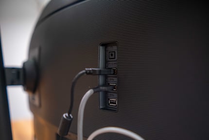 The three USB-3.0 ports and headphone jack.