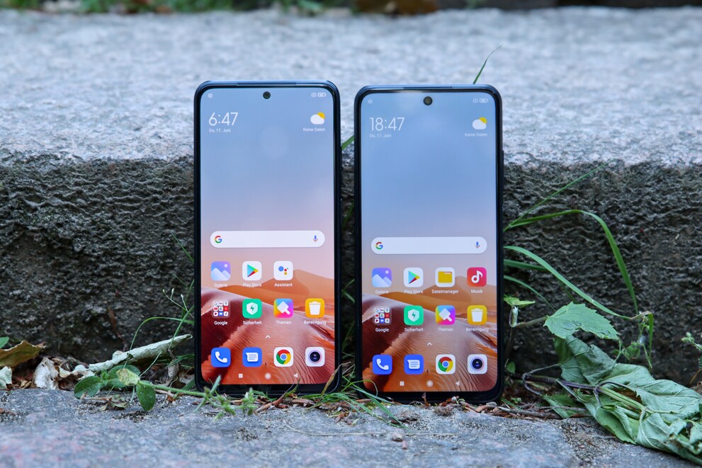 Redmi Note 10 (links) und Redmi Note 10 5G.