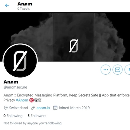 Anom war laut eigenem Twitter-Profil eine Schweizer Firma
