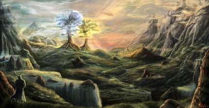 Telperion und Laurelin, die zwei Bäume des Lichts