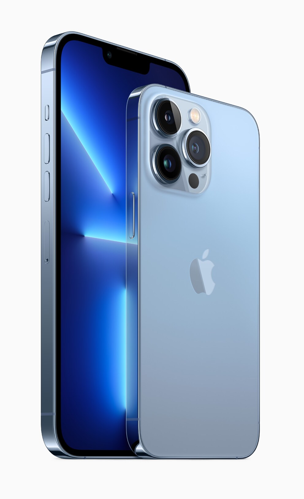 iPhone 13 Pro Max und iPhone 13 Pro im Größenvergleich.