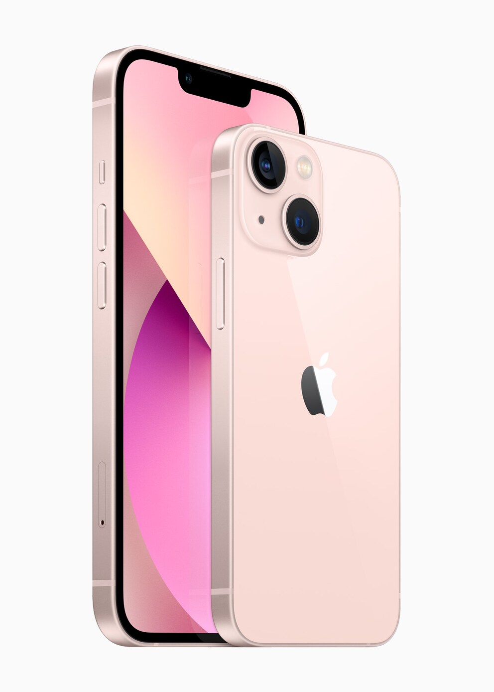 iPhone 13 und iPhone 13 mini im Größenvergleich.