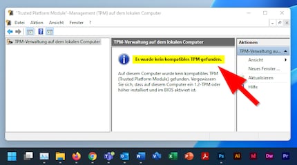Nein, dieser PC hat kein TPM.