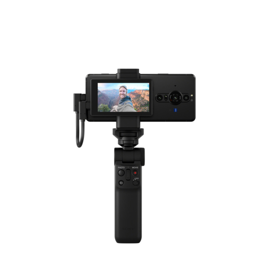 Vlog Monitor an der Rückseite des Xperia Pro-I.