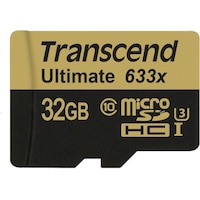 Transcend microSDHC Ultimate 633x UHS-I U3 mit Adapter (microSDHC, 32 GB, U3, UHS-I)