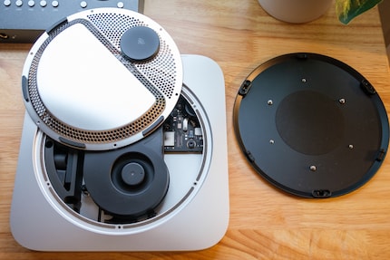 A look inside the latest Mac Mini. There would be even more room without the nearly unnecessary fan. It could all be so much smaller.