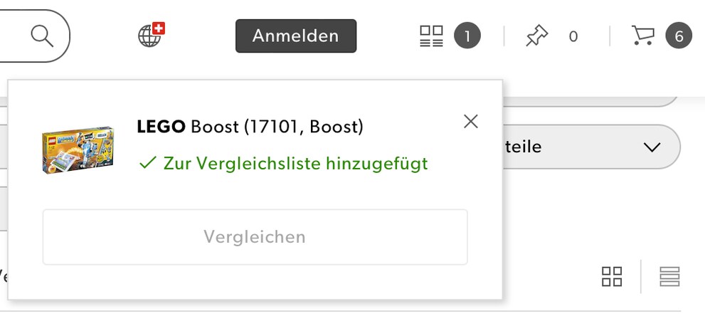Hast du die Funktion mit mindestens zwei Produkten gefüttert, kannst du mit dem Vergleichen loslegen.