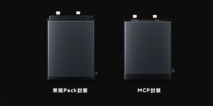 Links der bisherige Lithium-Ionen-Akku, rechts der neue High-Silicon-Lithium-Akku.