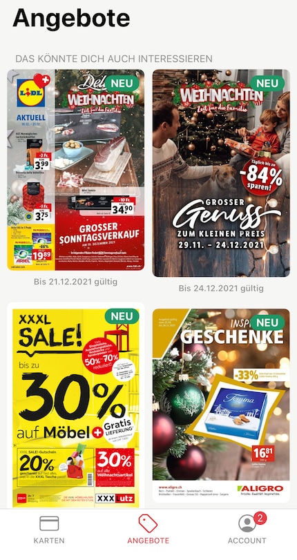 Die App macht mich auch auf Aktionen aufmerksam.