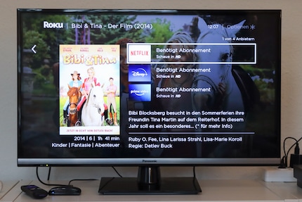 Die Suche zeigt an, was der gesuchte Film wo kostet.