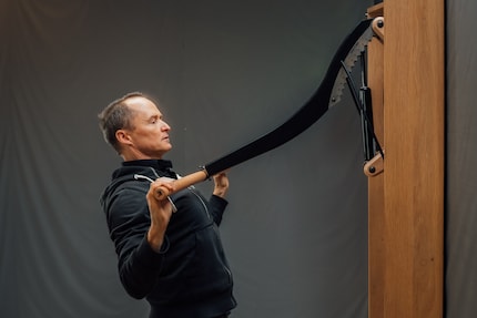 Swiss made: Mike Schrag am Eisenhorn, dem Ergebnis jahrelanger Entwicklungsarbeit.