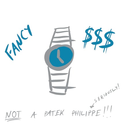...der Patek Philippe Nautilus (ganz bestimmt nicht abgebildet nach Androhung rechtlicher Schritte durch den Verband der Schweizer Uhrenindustrie FH)