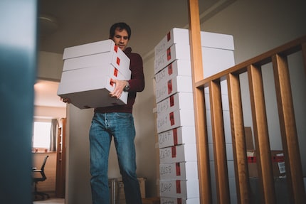 Refurbished laptops are made ready for shipment and reach their new owners by mail.