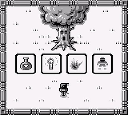 Glück gehabt, der Waldgott meint es gut. Diesmal schenkt er mir vor Betreten des Dungeons einen Heiltrank, ein Licht im Dunkeln (gegen den «Fog of War»), ein Feuer- und ein Unsichtbarkeitszauber.