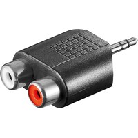 Goobay Cinch Adapter, AUX Klinke 3,5 mm Stecker zu 2x stereo Buchse (Analog -> Analog)