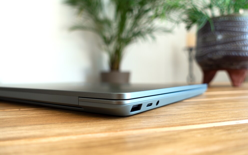 USB-A, USB-C and headphone jack.