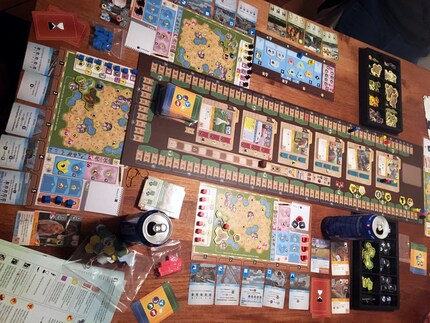 Ark Nova needs a lot of space. So better play on the big table.