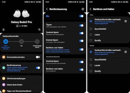 Die Steuerung kann in der App für gewisse Bereiche angepasst werden.