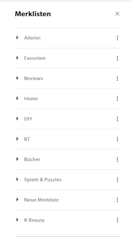 My Galaxus watch lists.