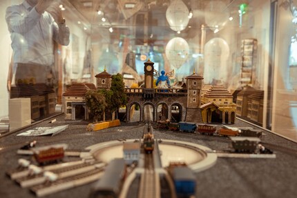 Für die Sonderausstellung zur Spanischbrödlibahn wurde extra eine kleine Modell-Eisenbahn-Landschaft erstellt.