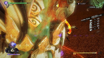 Wo ist Bayonetta? Die riesigen Gegner verdecken meine Spielfigur zu oft.